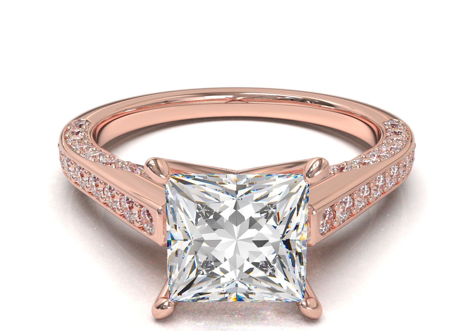 Pavé Frame 3,2,1 Yellow Gold