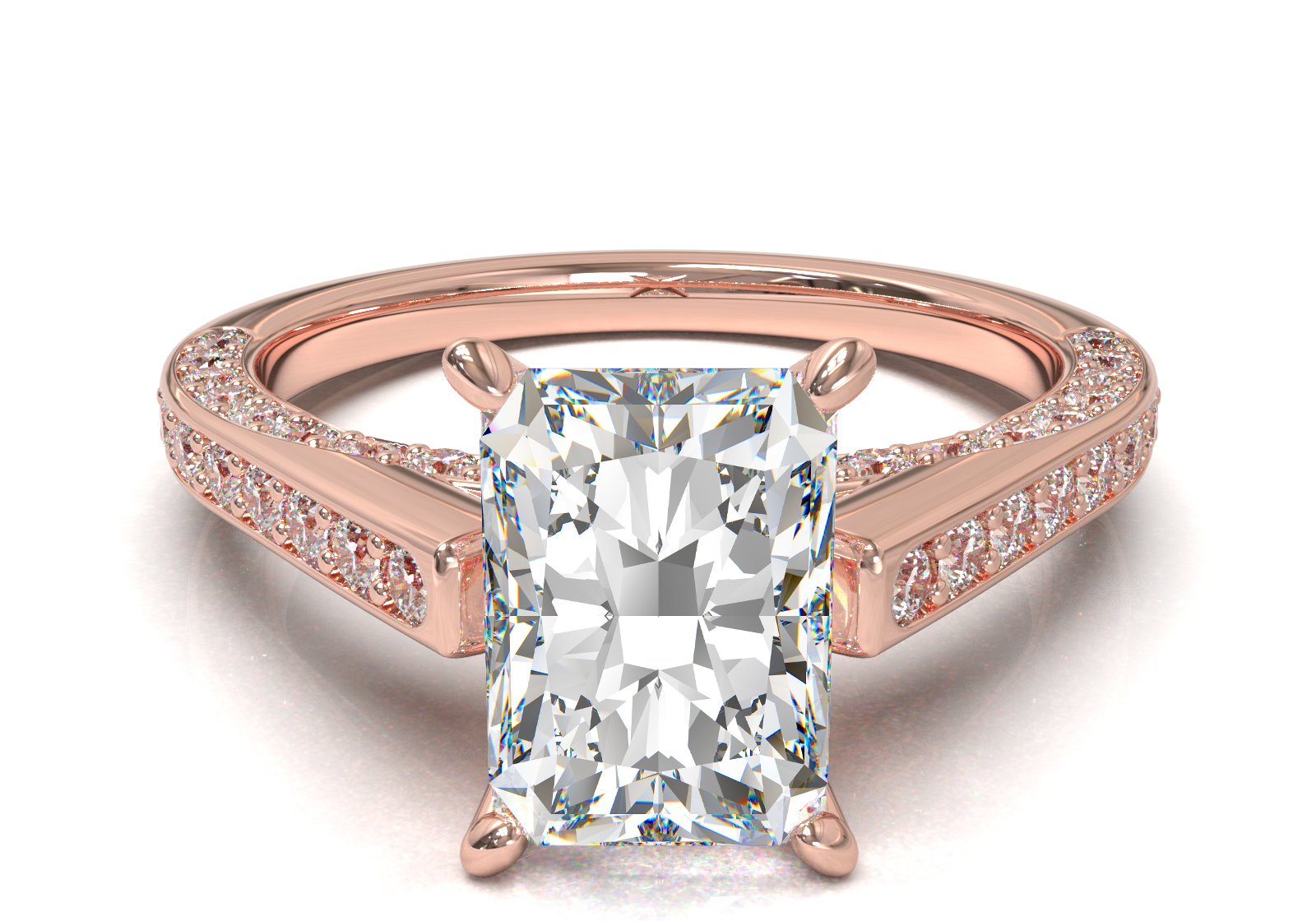 Pavé Frame 3,2,1 Yellow Gold