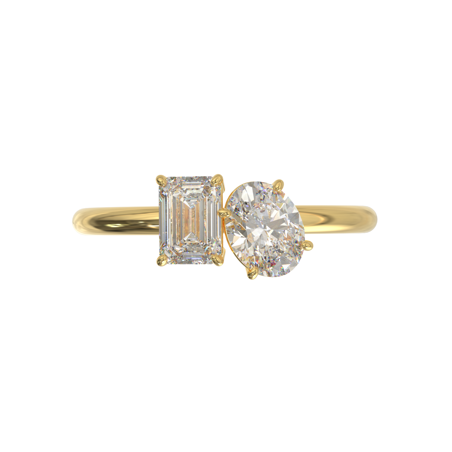 Tiffany frame 6 nails 2 waters 1.8mm thickness Yellow Gold