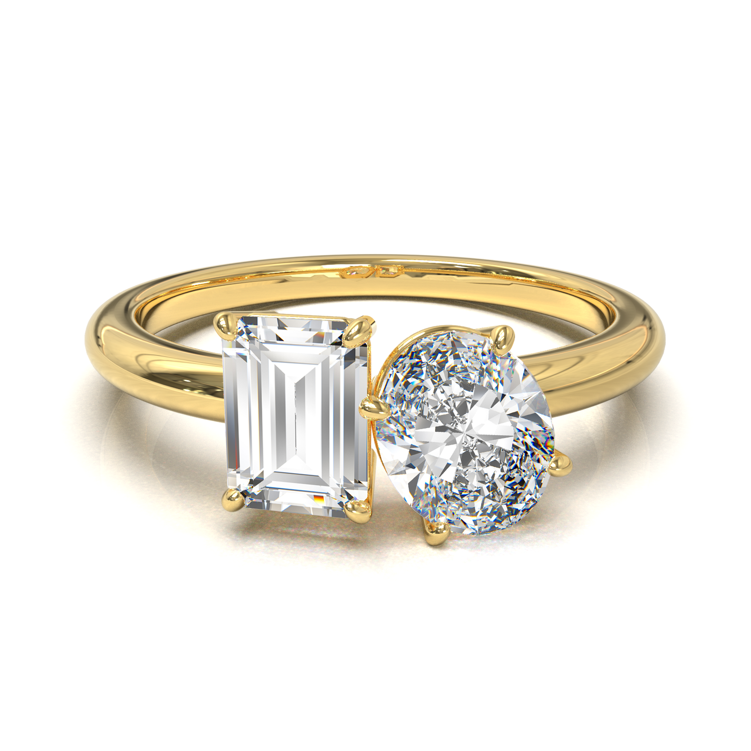 Tiffany frame 6 nails 2 waters 1.8mm thickness Yellow Gold