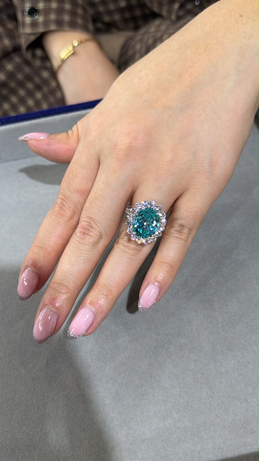 Anillo Paraiba y Diamantes