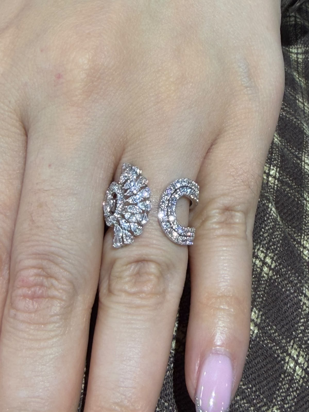 Anillo Abierto Diamantes