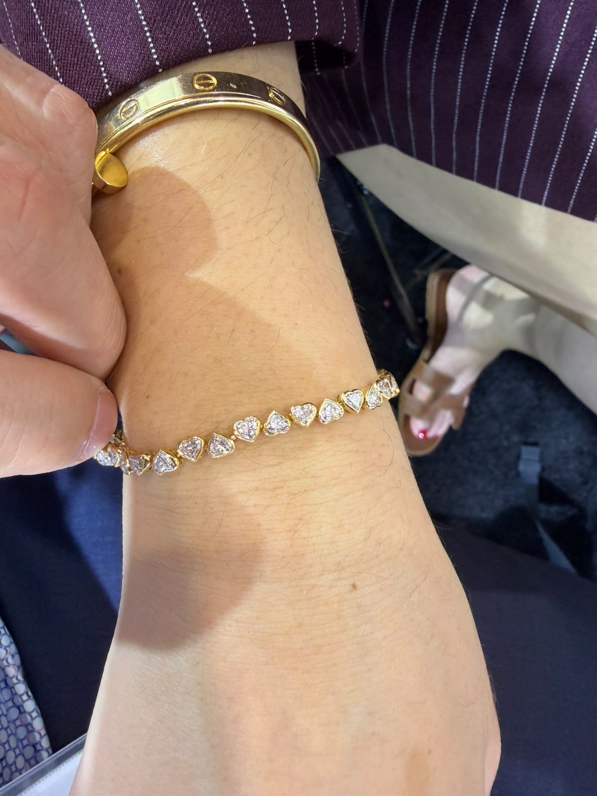 Pulsera Hearts a Bisel