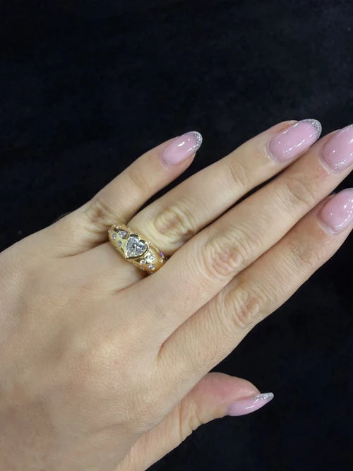 Anillo Chunky Diamante Corazón