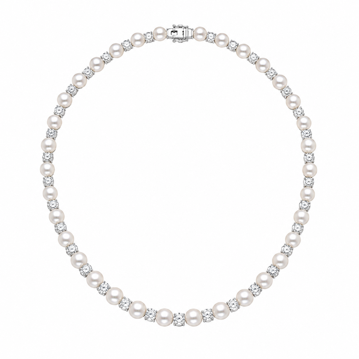 Tennis necklace con perlas
