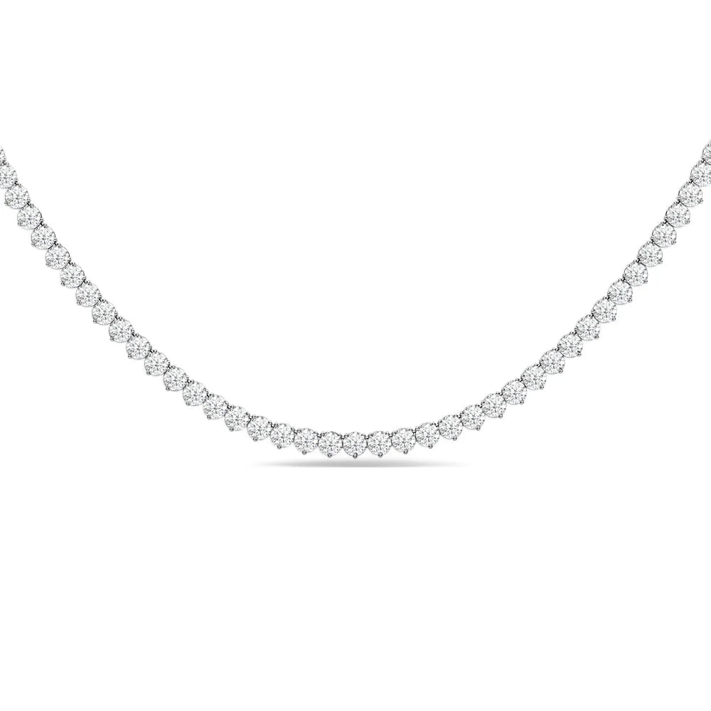 Three prong tennis necklace