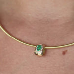Charm v2 - Round & Green Emerald Charm 14K Y 0.345