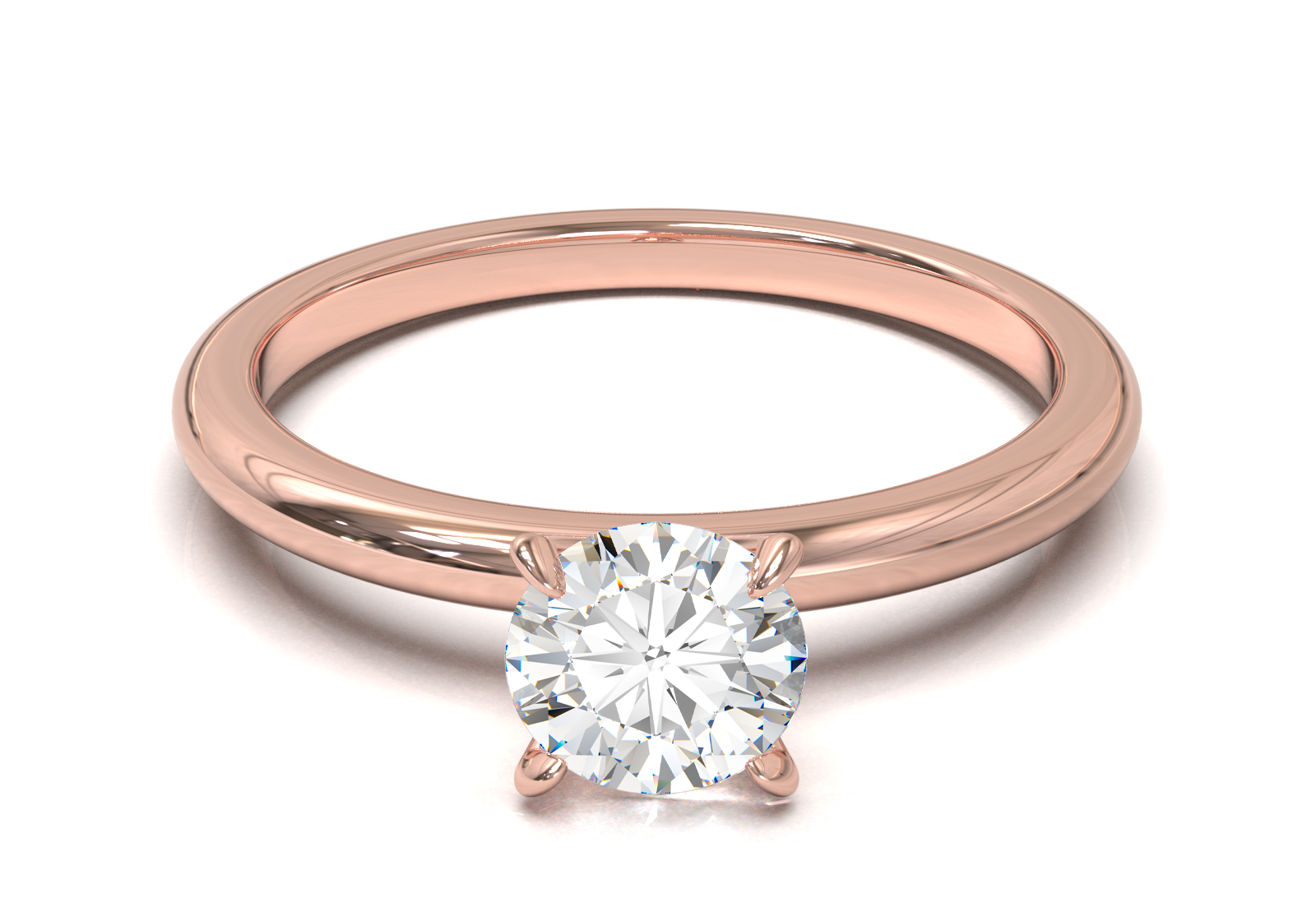 Montura Solitario Media Caña 1.8mm Oro Rosa